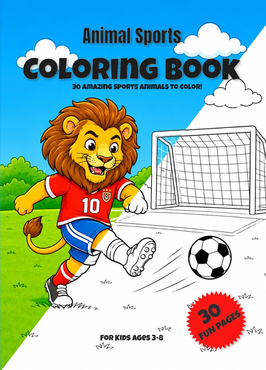 Animal Sports Coloring Book front cover