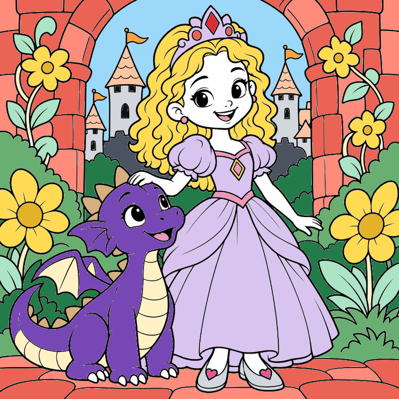 Dragon Queen, colored by Coloring Cub Club